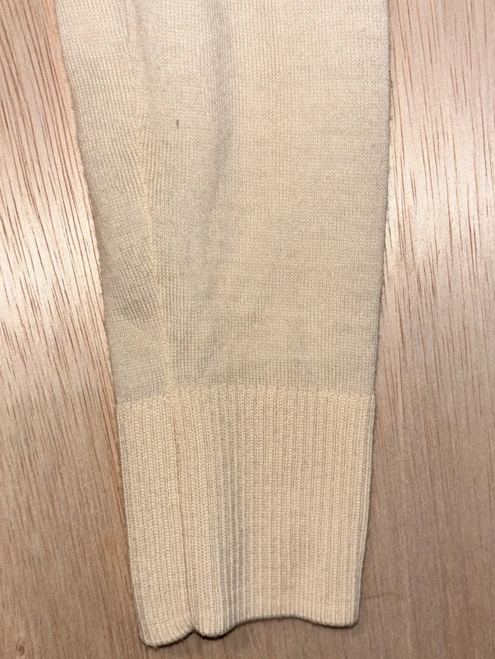 Tory Burch Ivory V-Neck Logo Button Cardigan